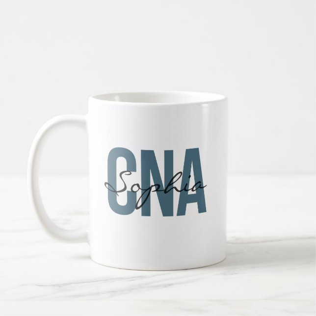 CNA-Krankenpfleger personalisierter Name Fettschri Kaffeetasse (Links)