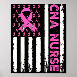 CNA-Krankenschwester Amerikanische Flagge Brustkre Poster