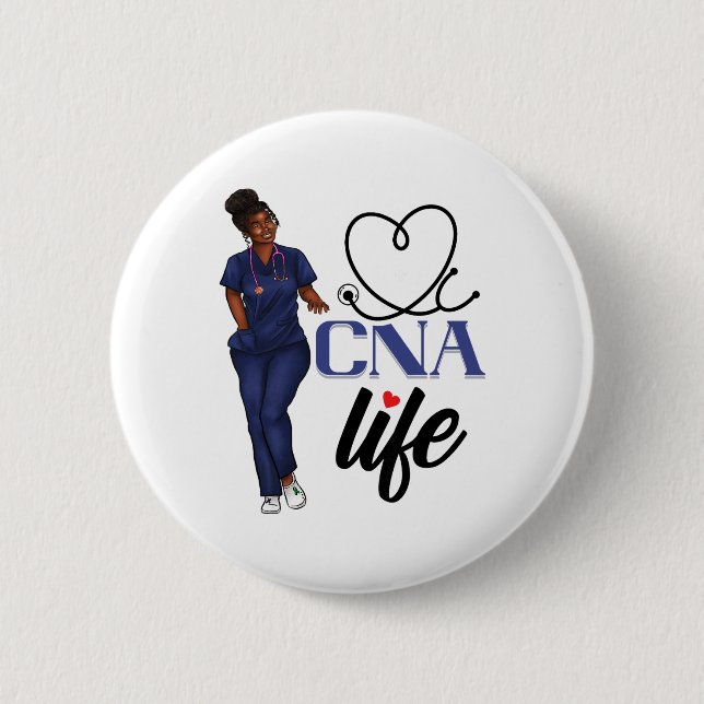 Cna Krankenschwester Black History Month Afroameri Button (Vorderseite)