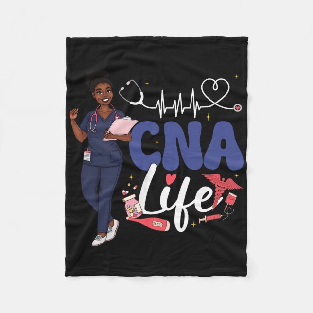 Cna Krankenschwester Black History Month Afroameri Fleecedecke (Vorderseite)