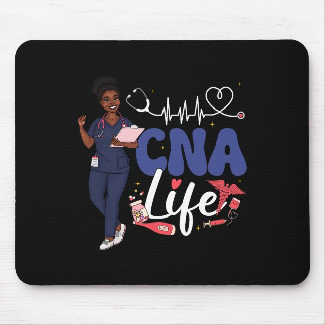 Cna Krankenschwester Black History Month Afroameri Mousepad (Vorne)