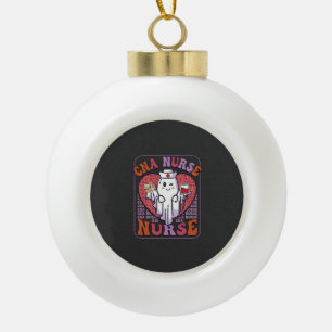 Cna-Krankenschwester Halloween-Geist Stethoskop Bl Keramik Kugel-Ornament