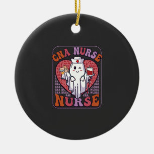 Cna-Krankenschwester Halloween-Geist Stethoskop Bl Keramik Ornament