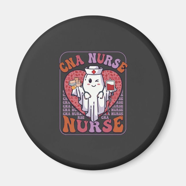 Cna-Krankenschwester Halloween-Geist Stethoskop Bl Magnet (Vorne)