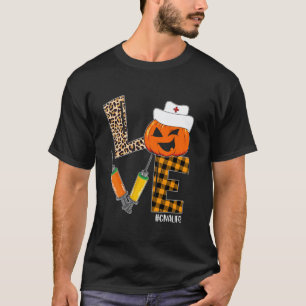 CNA-Krankenschwester-Halloween-Kürbis-Leopard-Lieb T-Shirt