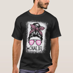 Cna Krankenschwester Leben Gebleicht Pink Leopard T-Shirt