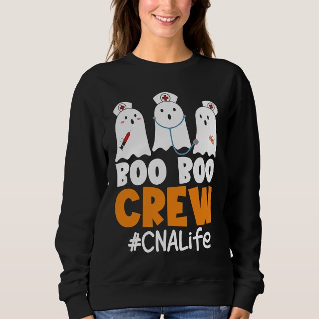 CNA Life Boo Boo Crew Nurse Ghost Halloween Costum Sweatshirt (Vorderseite)