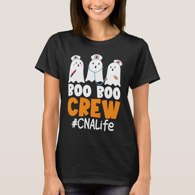 CNA Life Boo Boo Crew Nurse Ghost Halloween Costum T-Shirt (Vorderseite)