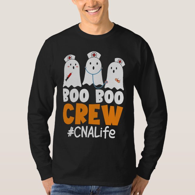 CNA Life Boo Boo Crew Nurse Ghost Halloween Costum T-Shirt (Vorderseite)