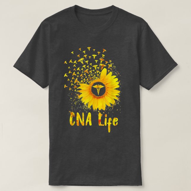 CNA Life Sunflower Niedlich Nurse T-Shirt (Design vorne)