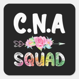 CNA Nurse Squad Certified Nursing Assistant Quadratischer Aufkleber