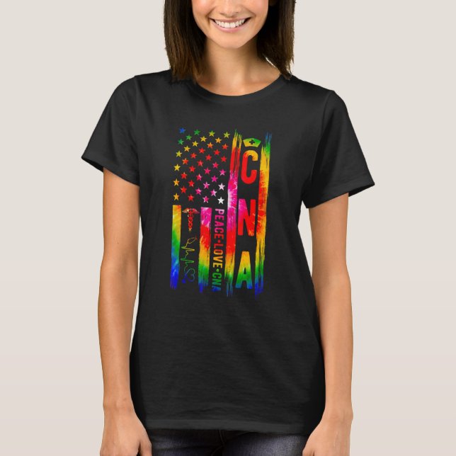 CNA Nurse US Flag Certified Nursing Assistant T-Shirt (Vorderseite)