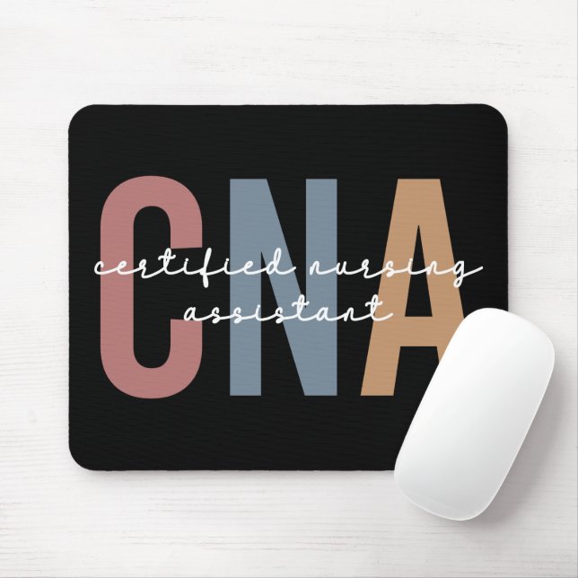 CNA Retro Certified Nursing Assistant Mousepad (Mit Mouse)