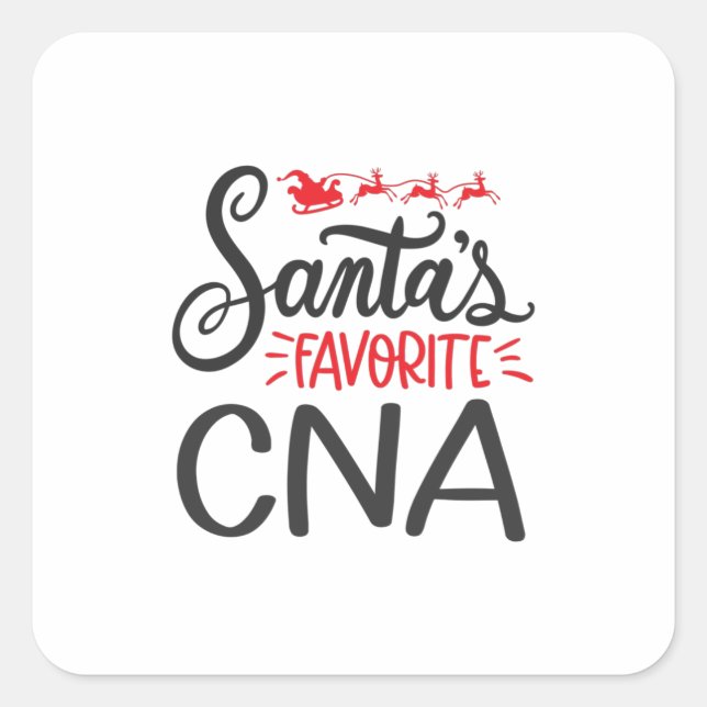 CNA Santas Lieblings-CNA Quadratischer Aufkleber (Vorderseite)