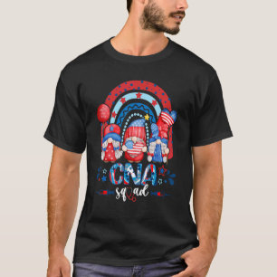 Cna Squad 4. Juli Rainbow Gnomies Usa Flag Patrio T-Shirt