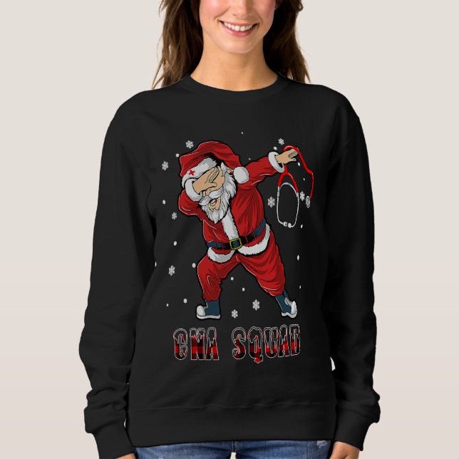 CNA Squad Santa Dab Nurse Christmas Dabbing Xmas Sweatshirt (Vorderseite)