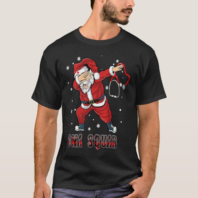 CNA Squad Santa Dab Nurse Christmas Dabbing Xmas T-Shirt (Vorderseite)