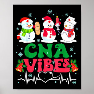 Cna Vibes Krankenschwester Schneemann Stethoskop W Poster