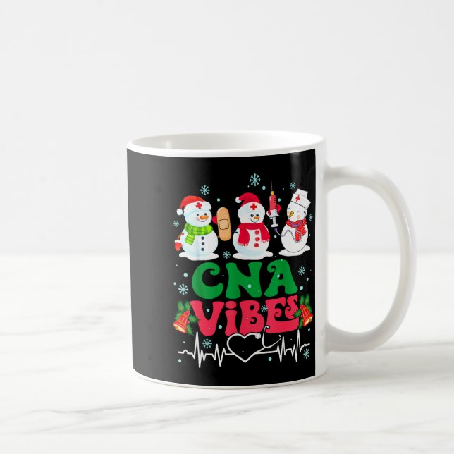 Cna Vibes Nurse Snowman Stethoscope Santa Funny Ch Kaffeetasse (Rechts)