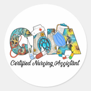 CNA-zertifizierter Krankenpfleger Runder Aufkleber