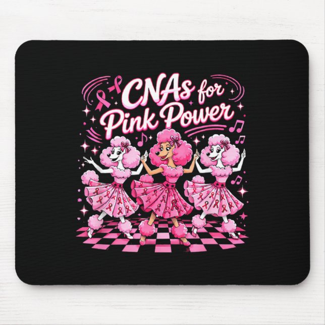 CNAS Pink Power Brustkrebsbewusstsein Retro Mousepad (Vorne)