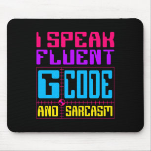 CNC-Machinist Fluent G-Code-Aufkleber Mousepad