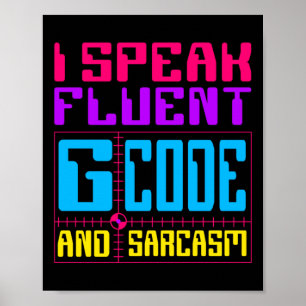 CNC-Machinist Fluent G-Code-Aufkleber Poster