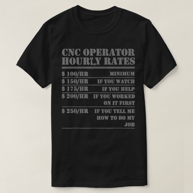 CNC-Operatorstunde setzt das Funny Machinist Progr T-Shirt (Design vorne)