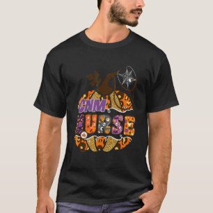 Cnm Krankenschwester Stethoskop Leopard Halloween T-Shirt