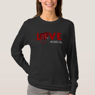 Cns Nurse Kariert Red Liebe Heart Stethoscope Nurs T-Shirt