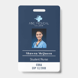 CNS Student Nurse Practitioner Navy QR Code Foto Ausweis