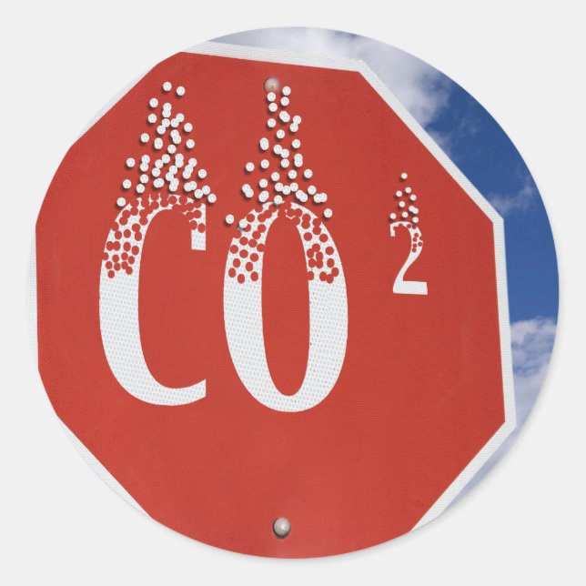 CO2-Footprint Runder Aufkleber (Vorderseite)