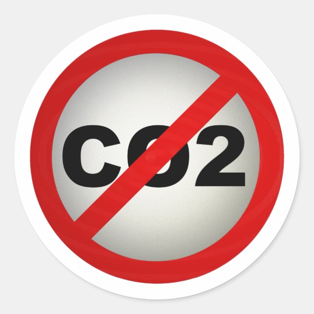 CO2 stoppen Runder Aufkleber (Vorderseite)