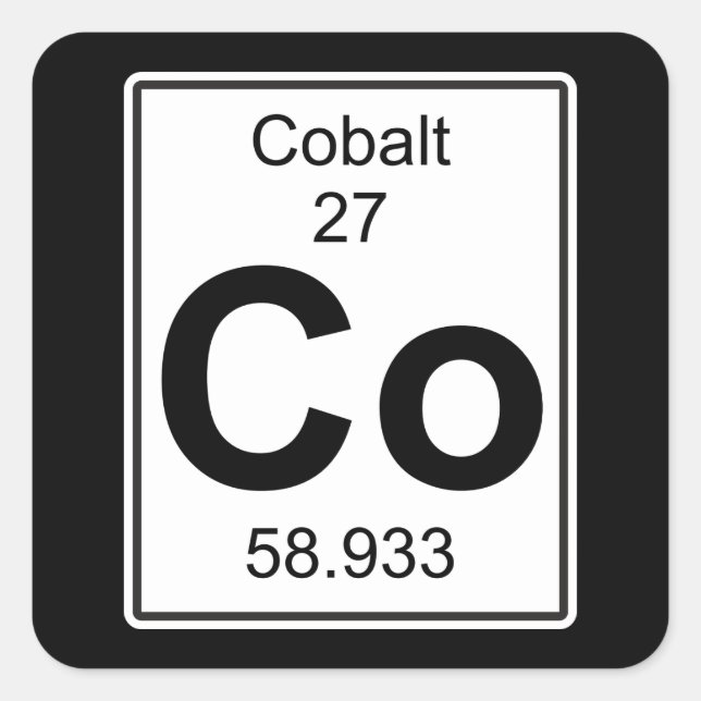 Co-Cobalt Quadratischer Aufkleber (Vorderseite)