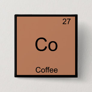 Co-Coffee Chemistry Element Symbol Funny Button