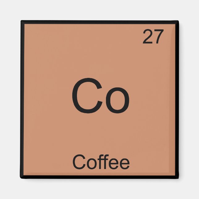 Co-Coffee Chemistry Element Symbol Funny Magnet (Vorne)
