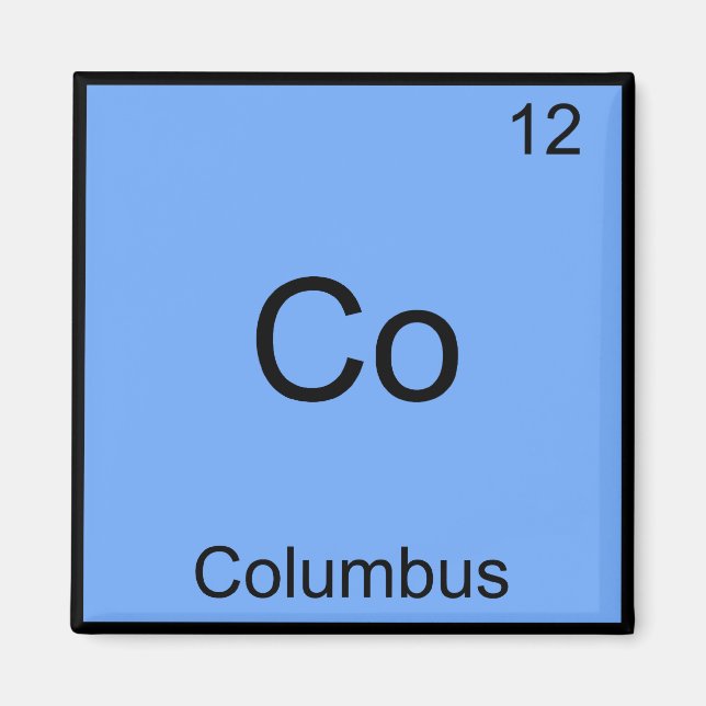 Co. Columbus Ohio Funny Chemistry Element Symbol Magnet (Vorne)
