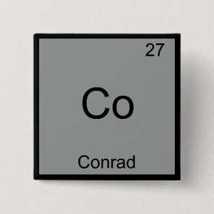 Co-Conrad Funny Chemistry Element Symbol T - Shirt Button