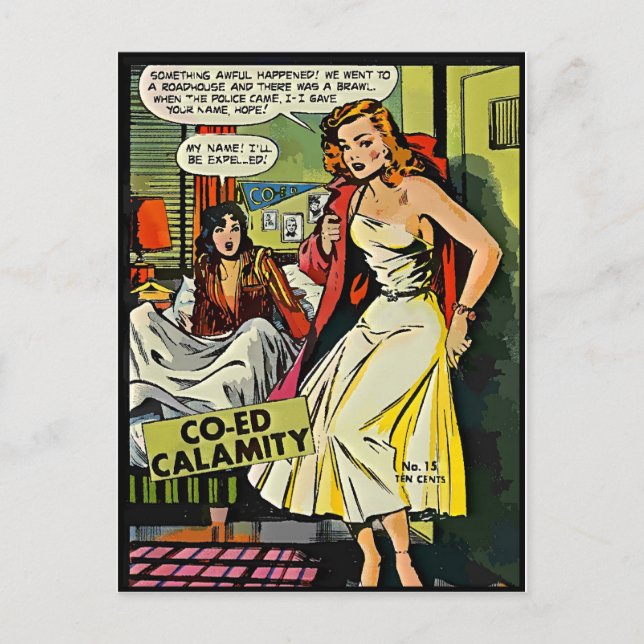 Co Ed Calamity Postkarte (Vorderseite)