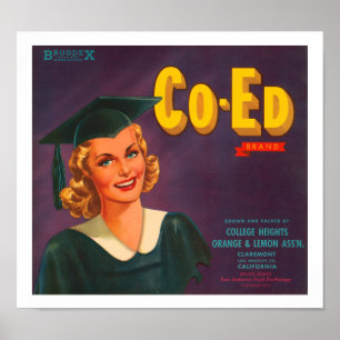 Co-Ed-Markenzeichen Citrus-Label Poster