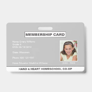CO-OP-Abzeichen für die Homeschoool-Mitgliedschaft Ausweis