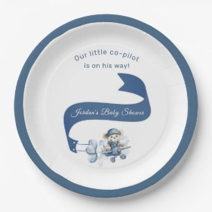 Co-Pilot ist unterwegs mit Baby Boy Duschplatte Pappteller