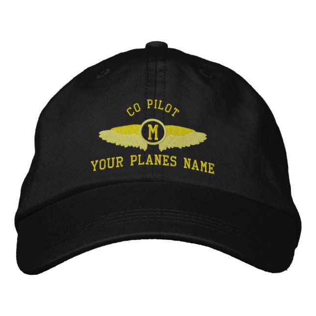 Co-Pilot-Name des benutzerdefinierten Flugzeugs un Bestickte Kappe (Vorderseite)
