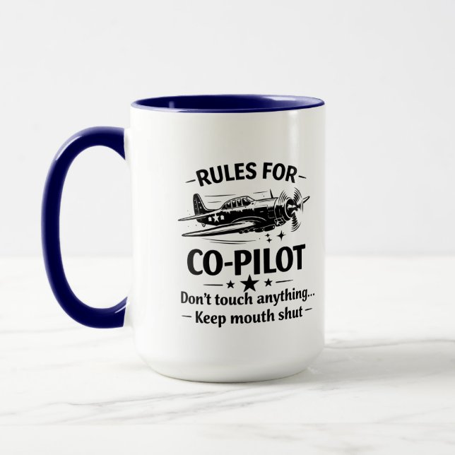 Co-Pilot Rules WWII Plane Humor Tee Tasse (Links)