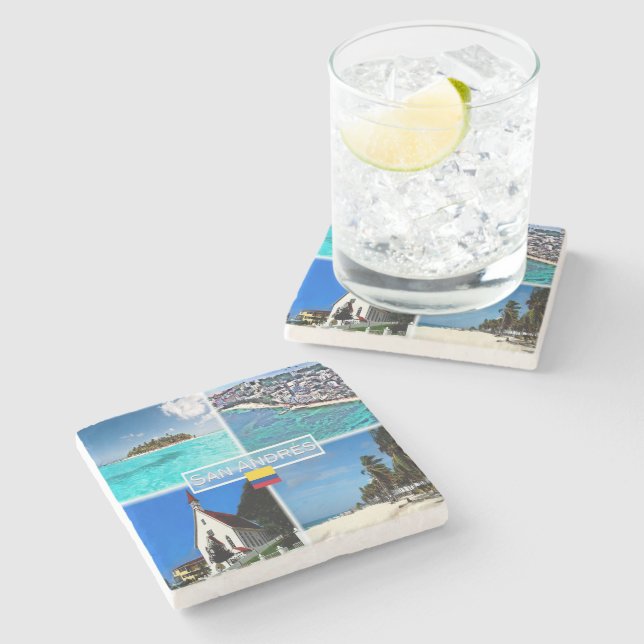 CO San Andres - Johnny Cay - San Louis - Steinuntersetzer (Seitenansicht)