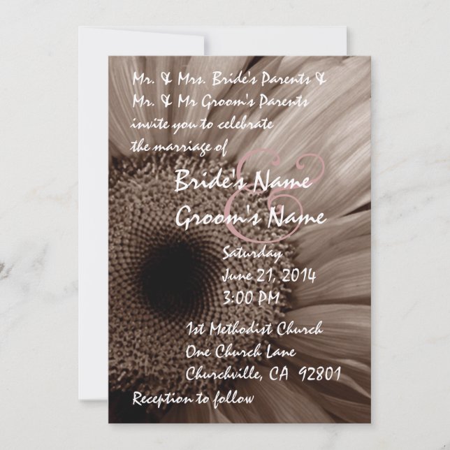 COA Gerber Daisy Hochzeit Einladung (Vorderseite)