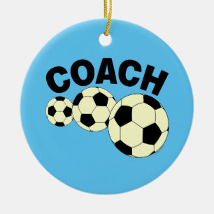 Coach 3 Soccer Balls Keramik Ornament