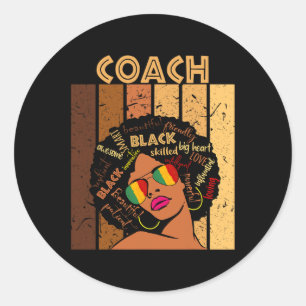 Coach Afro American Women Black History Mo Runder Aufkleber