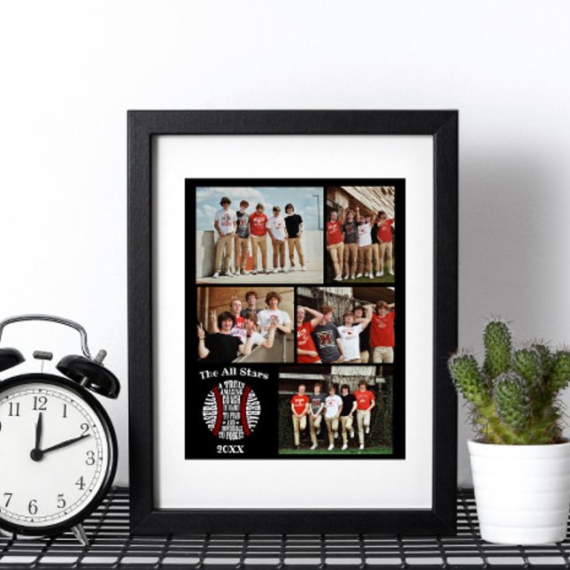 Coach Baseball Foto Collage Name Team # Poster (Von Creator hochgeladen)