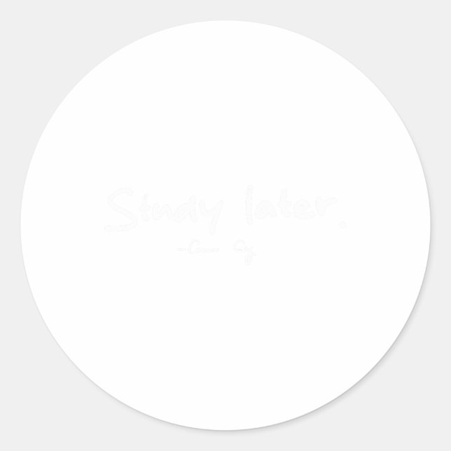 Coach Cig Study Später Runder Aufkleber (Vorderseite)